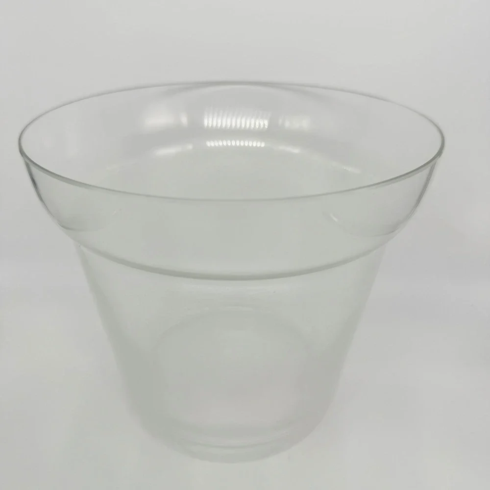 Unbranded Clear Glass Tapered Planter Vase Flared Rim Home Decor Excellent